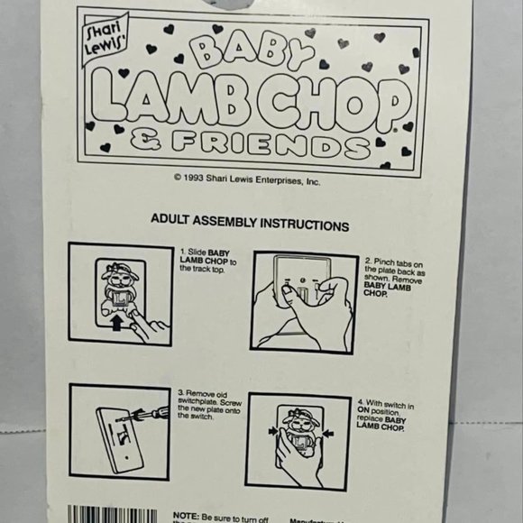 VINTAGE Baby Lamb Chop & Friends 1993 soft glow bedside light  10"  &  6" New - Picture 9 of 9